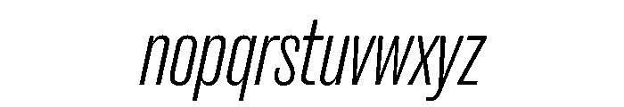 New Doric X Condensed Light Italic Font LOWERCASE