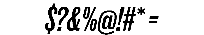 New Doric X Condensed Medium Italic Font OTHER CHARS