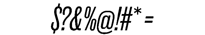 New Doric X Condensed Regular Italic Font OTHER CHARS