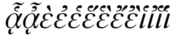 Newton Polytonic Greek Italic Font LOWERCASE