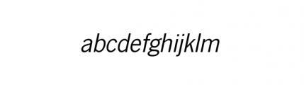 News Gothic Regular Italic Font LOWERCASE