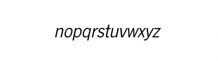 News Gothic Regular Italic Font LOWERCASE