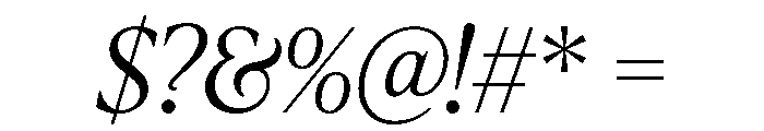 Nicholas Light Italic Font OTHER CHARS