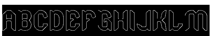 NIGHT HAWK-Hollow-Inverse Font UPPERCASE