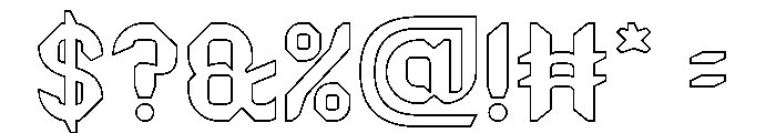 NIGHT HAWK-Hollow Font OTHER CHARS