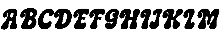 Night Bubble Italic Font UPPERCASE