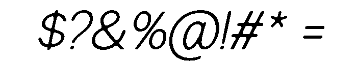 NiraNaraSoft-ExtLtSlant Font OTHER CHARS