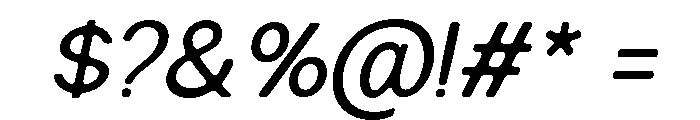 NiraNaraSoft-Slanted Font OTHER CHARS