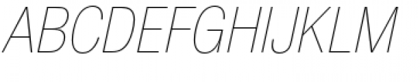 Nimbus Sans Novus Condensed Ultra Light Italic Font UPPERCASE