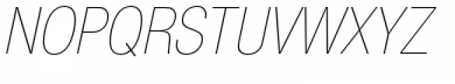 Nimbus Sans Novus Condensed Ultra Light Italic Font UPPERCASE