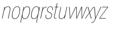 Nimbus Sans Novus Condensed Ultra Light Italic Font LOWERCASE