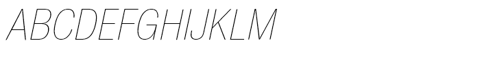 Nimbus Sans Novus Ultra Light Condensed Italic Font UPPERCASE