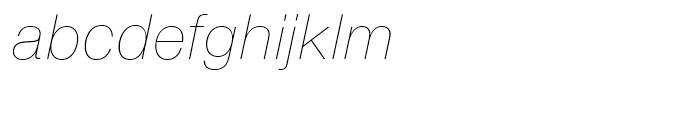 Nimbus Sans Novus Ultra Light Italic Font LOWERCASE