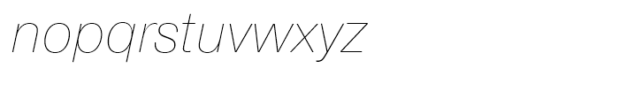 Nimbus Sans Novus Ultra Light Italic Font LOWERCASE