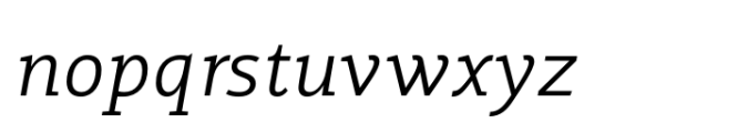 Ni Slab Light Italic Font LOWERCASE