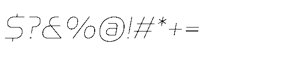Nikhom Thin Italic Font OTHER CHARS