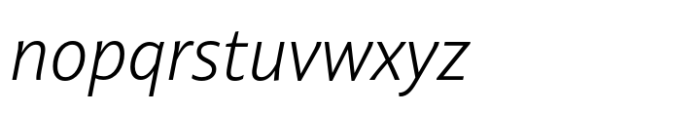 Niko Extralight Italic Font LOWERCASE