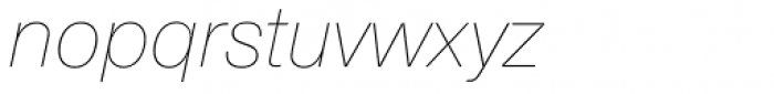 Nimbus Sans Novus UltraLight Italic Font LOWERCASE