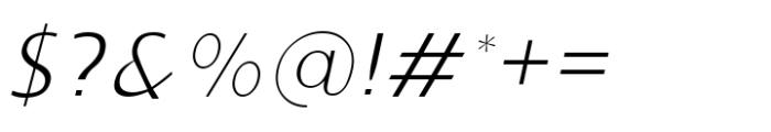Ninova Thin Italic Font OTHER CHARS