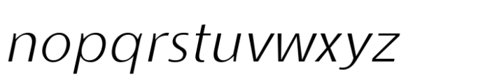 Ninova Thin Italic Font LOWERCASE