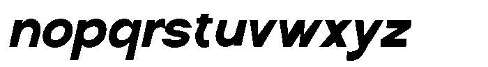 Nira Nara Black Semi Condensed Slanted Font LOWERCASE