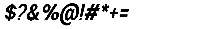 Nira Nara Bold Condensed Slanted Font OTHER CHARS