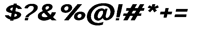 Nira Nara Bold Expanded Slanted Font OTHER CHARS