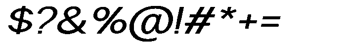 Nira Nara Expanded Slanted Font OTHER CHARS