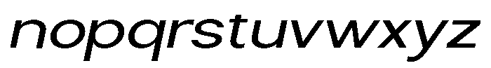 Nira Nara Expanded Slanted Font LOWERCASE