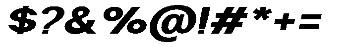 Nira Nara Extra Bold Expanded Slanted Font OTHER CHARS