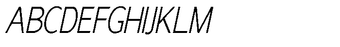 Nira Nara Extra Light Condensed Slanted Font UPPERCASE