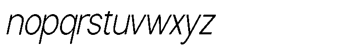 Nira Nara Extra Light Condensed Slanted Font LOWERCASE