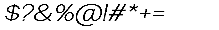 Nira Nara Extra Light Expanded Slanted Font OTHER CHARS