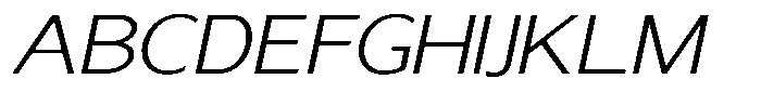 Nira Nara Extra Light Expanded Slanted Font UPPERCASE