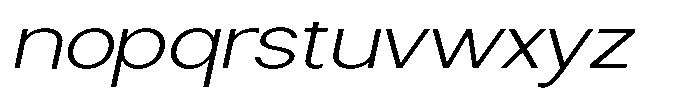 Nira Nara Extra Light Expanded Slanted Font LOWERCASE