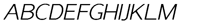 Nira Nara Extra Light Sem Exp Slant Font UPPERCASE