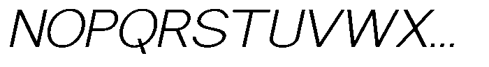 Nira Nara Extra Light Sem Exp Slant Font UPPERCASE