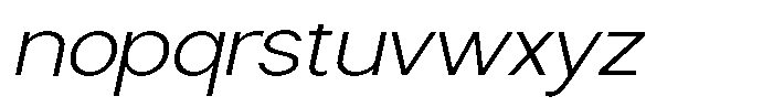 Nira Nara Extra Light Sem Exp Slant Font LOWERCASE