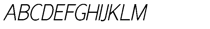 Nira Nara Extra Light Semi Condensed Slant Font UPPERCASE