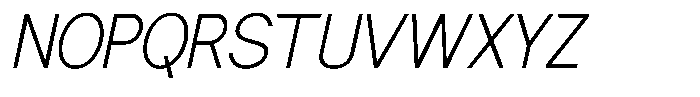 Nira Nara Extra Light Semi Condensed Slant Font UPPERCASE