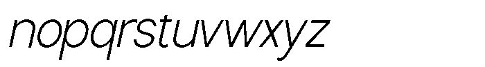 Nira Nara Extra Light Semi Condensed Slant Font LOWERCASE