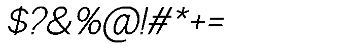 Nira Nara Extra Light Slanted Font OTHER CHARS