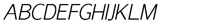 Nira Nara Extra Light Slanted Font UPPERCASE