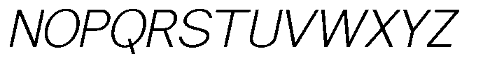 Nira Nara Extra Light Slanted Font UPPERCASE