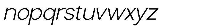 Nira Nara Extra Light Slanted Font LOWERCASE