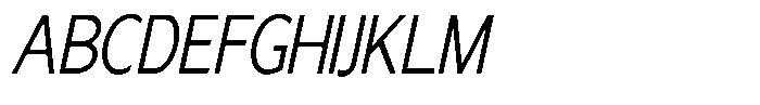 Nira Nara Light Condensed Slanted Font UPPERCASE