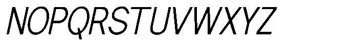 Nira Nara Light Condensed Slanted Font UPPERCASE