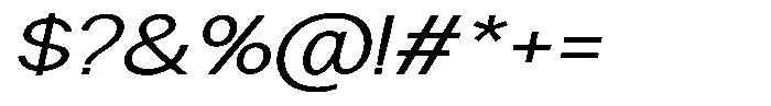 Nira Nara Light Expanded Slanted Font OTHER CHARS