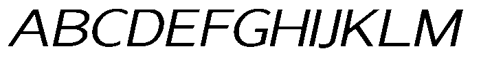 Nira Nara Light Expanded Slanted Font UPPERCASE