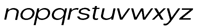 Nira Nara Light Expanded Slanted Font LOWERCASE